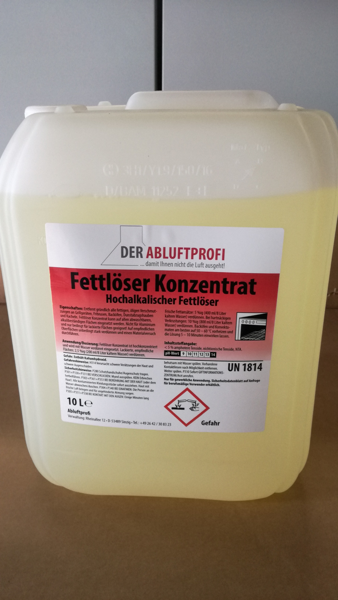 Fettlöser-Konzentrat 10 Liter
